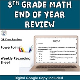 8th Grade Math End of Year Review Test Prep
