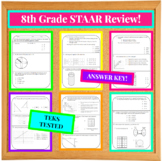 8th Grade Math End of Year, STAAR review Packet with Helpf