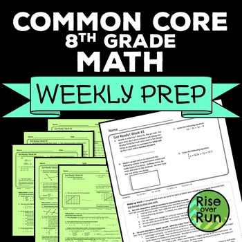 Preview of 8th Grade Math Review End of Year Test Prep