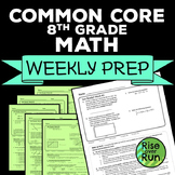 8th Grade Math Review End of Year Test Prep