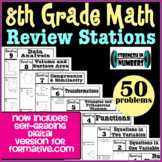 8th Grade Math End of the Year Review Stations- formative.