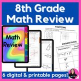 8th Grade Math End of the Year or Back to School Review Ac