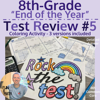 Preview of 8th Grade Math - Entire Year Test Review - Coloring Activity #5