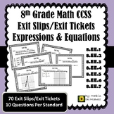 8th Grade Math Exit Slips/Exit Tickets Expressions & Equations
