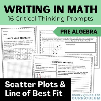 Preview of 8th Grade Math Exit Tickets - Scatter Plots and Line of Best Fit Warm Ups