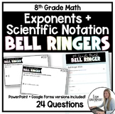 8th Grade Math Exponents and Scientific Notation - Bell Ringers