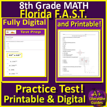Preview of 8th Grade Math Florida FAST PM3 Practice Test Simulation Florida BEST Digital