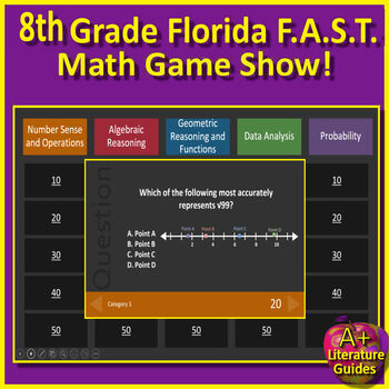 Preview of 8th Grade Math Florida FAST Game PM3 Spiral Review Using Florida BEST
