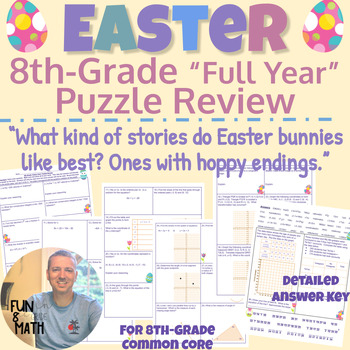 Preview of 8th-Grade Math "Full Year" Easter Puzzle Review