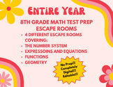 8th Grade Math Full Year Escape Room Test Prep