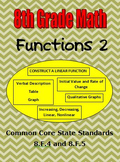 8th Grade Math - Functions (2) - Construct, Interpret, Des