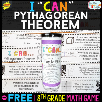 Preview of 8th Grade Math Game | Pythagorean Theorem | I CAN Math Games