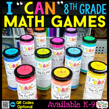 Preview of 8th Grade Math Games BUNDLE - Math Test Prep Review