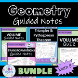 8th Grade Math - Geometry Guided Notes Bundle