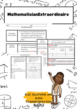 Preview of 8th Grade Math Geometry and Measurement Transformations Bundle- STAAR Aligned