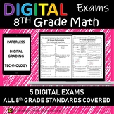 8th Grade Math Google Classroom Exams/Tests, Distance Learning