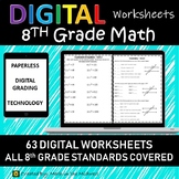 8th Grade Math Worksheets/Homework for Google Classroom, D