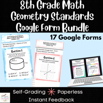 Preview of 8th Grade Math - Google Form Bundle - Geometry Standards