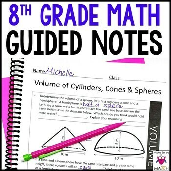 Preview of 8th Grade Math Guided Notes