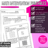 8th Grade Math Intervention Functions Printables | RTI Pro