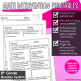8th Grade Math Intervention Number System Printables | RTI