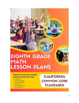 Preview of 8th Grade Math Lesson Plans - California Common Core