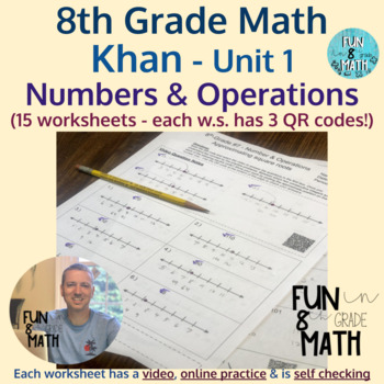 Preview of 8th Grade Math Numbers & Operations - exponents, square & cube roots