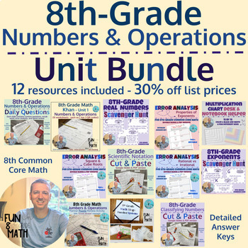Preview of 8th Grade Math - Numbers and Operations - Unit Bundle