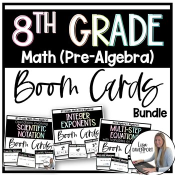 Preview of 8th Grade Math Pre Algebra Boom Cards