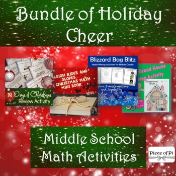 Preview of 8th Grade Math Pre Algebra Bundle Holiday Activities Test Prep