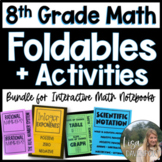 8th Grade Math Pre Algebra Foldables and Activities Bundle