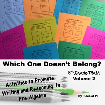 Preview of Which One Doesn't Belong 8th Grade Math Journaling {Volume 2}