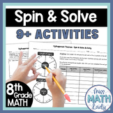 8th Grade Math End of Year Review Activities - Spin and So