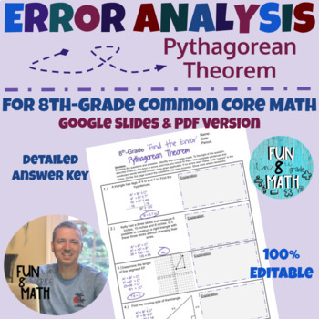 Preview of 8th Grade Math Pythagorean Theorem Error Analysis