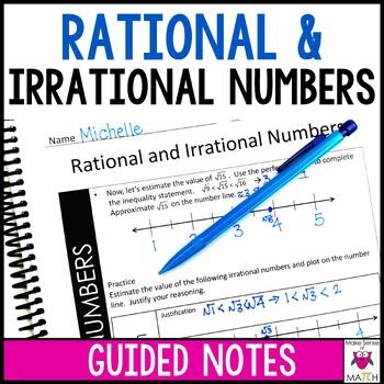 Preview of Rational and Irrational Numbers Guided Notes - Real Number System Notes