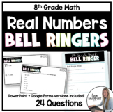 8th Grade Math Real Numbers (Bell Ringers with PowerPoint 