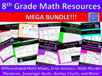 Preview of 8th Grade Math Resources MEGA Bundle