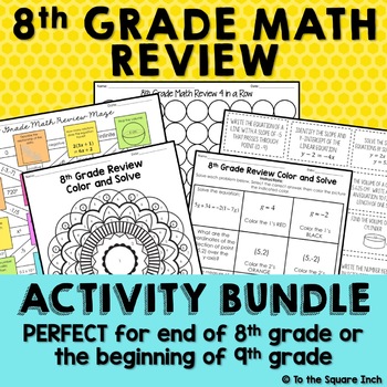 Preview of 8th Grade Math Review Activities