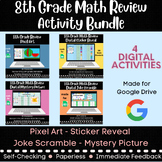 8th Grade Math Review Back to School - 4 Activities - 80 U