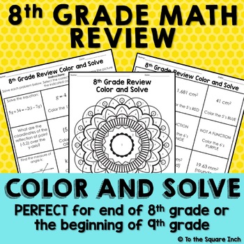 Preview of 8th Grade Math Review Color and Solve