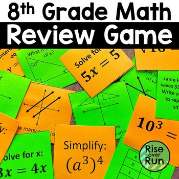 Preview of 8th Grade Math End of Year Review Games for State Testing Test Prep