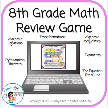 Preview of 8th Grade Math Review Game - End of the Year - Testing Review