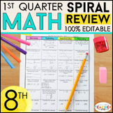 8th Grade Math Review & Quizzes | Homework or Warm Ups | 1