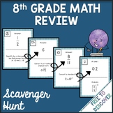 8th Grade Math Review Scavenger Hunt Activity