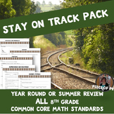 8th Grade Math Review Test Prep ALL Standards Summer End o