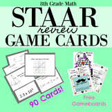 8th Grade Math STAAR REVIEW GAMECARDS