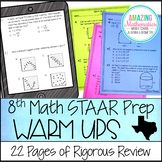 8th Grade Math STAAR Review & Prep - Warm Ups