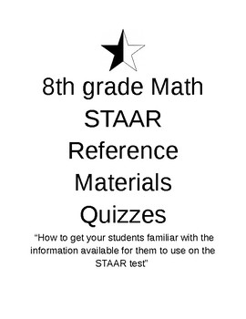 8th Grade Math STAAR reference chart quizzes