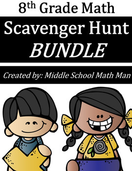 8th Grade Math Scavenger Hunt Bundle