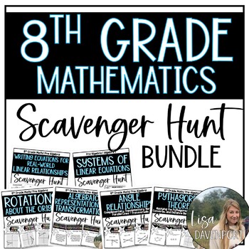Preview of 8th Grade Math Scavenger Hunt Bundle
